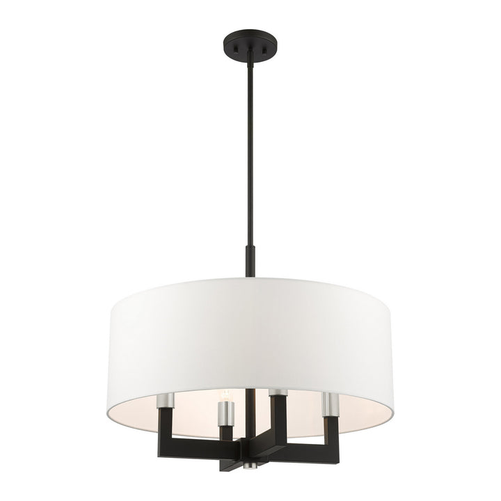 Livex Cresthaven 48786-04 Chandelier Light - Black w/ Brushed Nickels