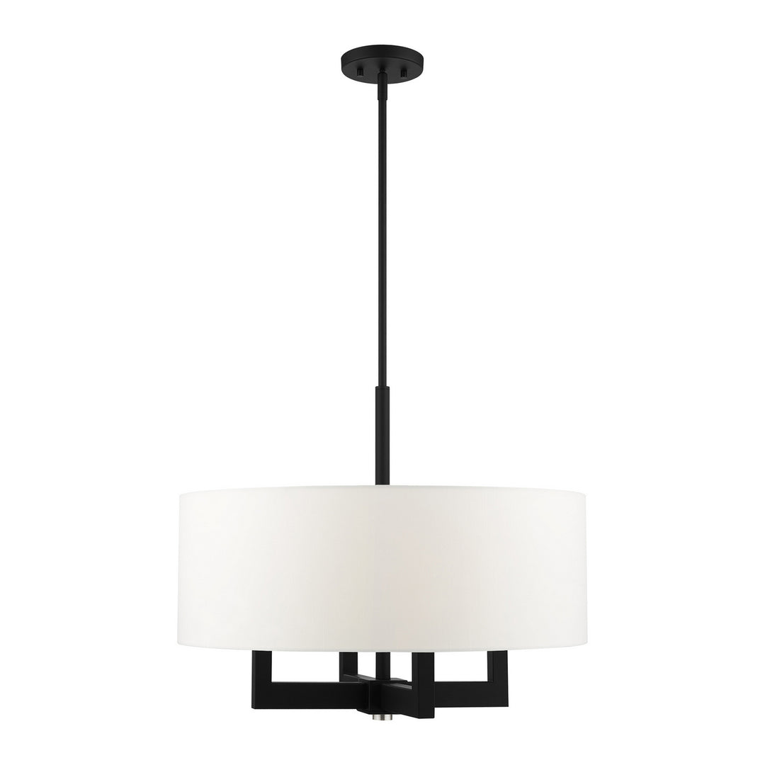 Livex Cresthaven 48786-04 Chandelier Light - Black w/ Brushed Nickels
