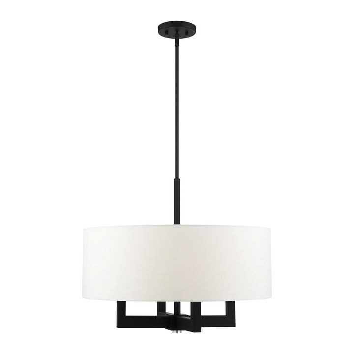 Livex Cresthaven 48786-04 Chandelier Light - Black w/ Brushed Nickels