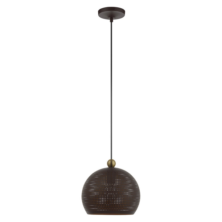 Livex Dublin 49100-07 Pendant Light - Bronze w/ Antique Brasss