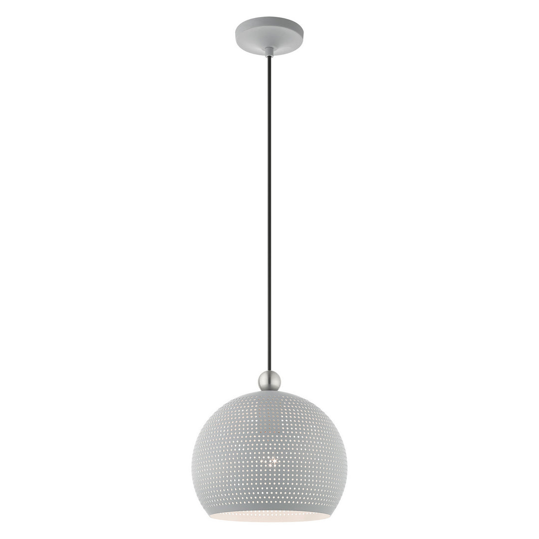 Livex Dublin 49100-80 Pendant Light - Nordic Gray w/ Brushed Nickels