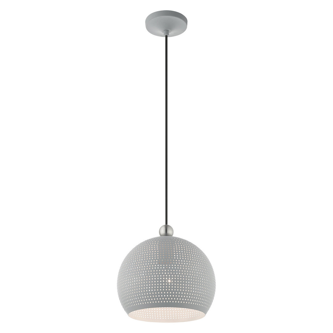Livex Dublin 49100-80 Pendant Light - Nordic Gray w/ Brushed Nickels