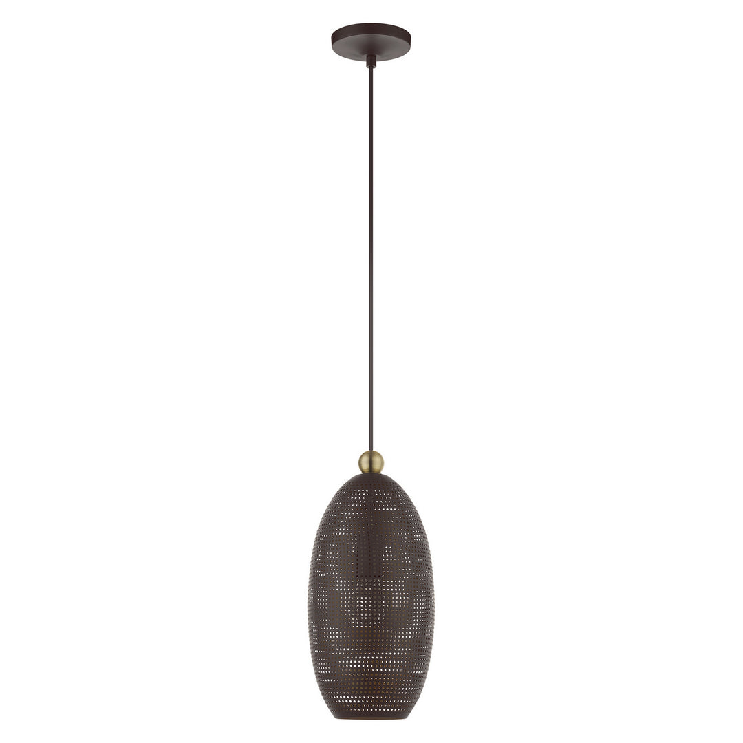 Livex Dublin 49101-07 Pendant Light - Bronze w/ Antique Brasss