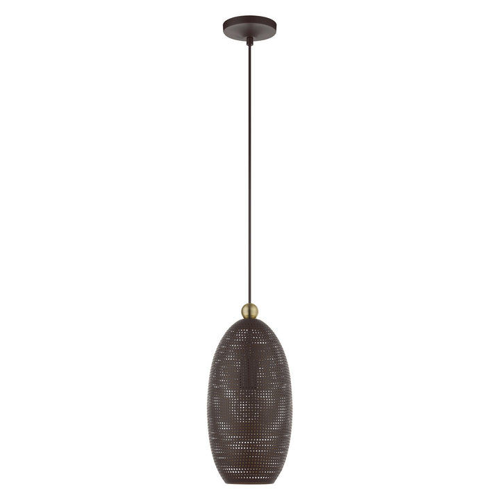 Livex Dublin 49101-07 Pendant Light - Bronze w/ Antique Brasss