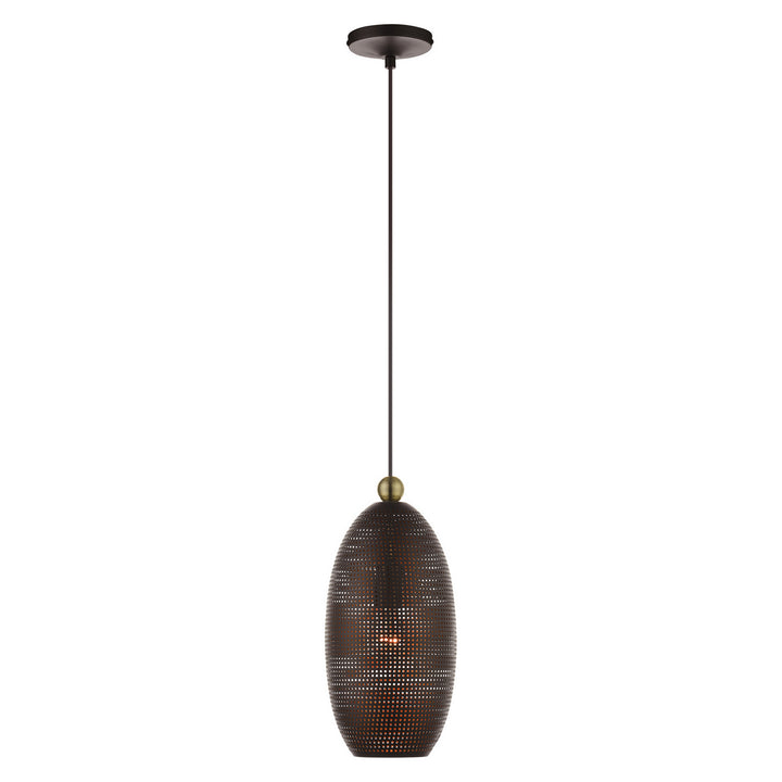 Livex Dublin 49101-07 Pendant Light - Bronze w/ Antique Brasss