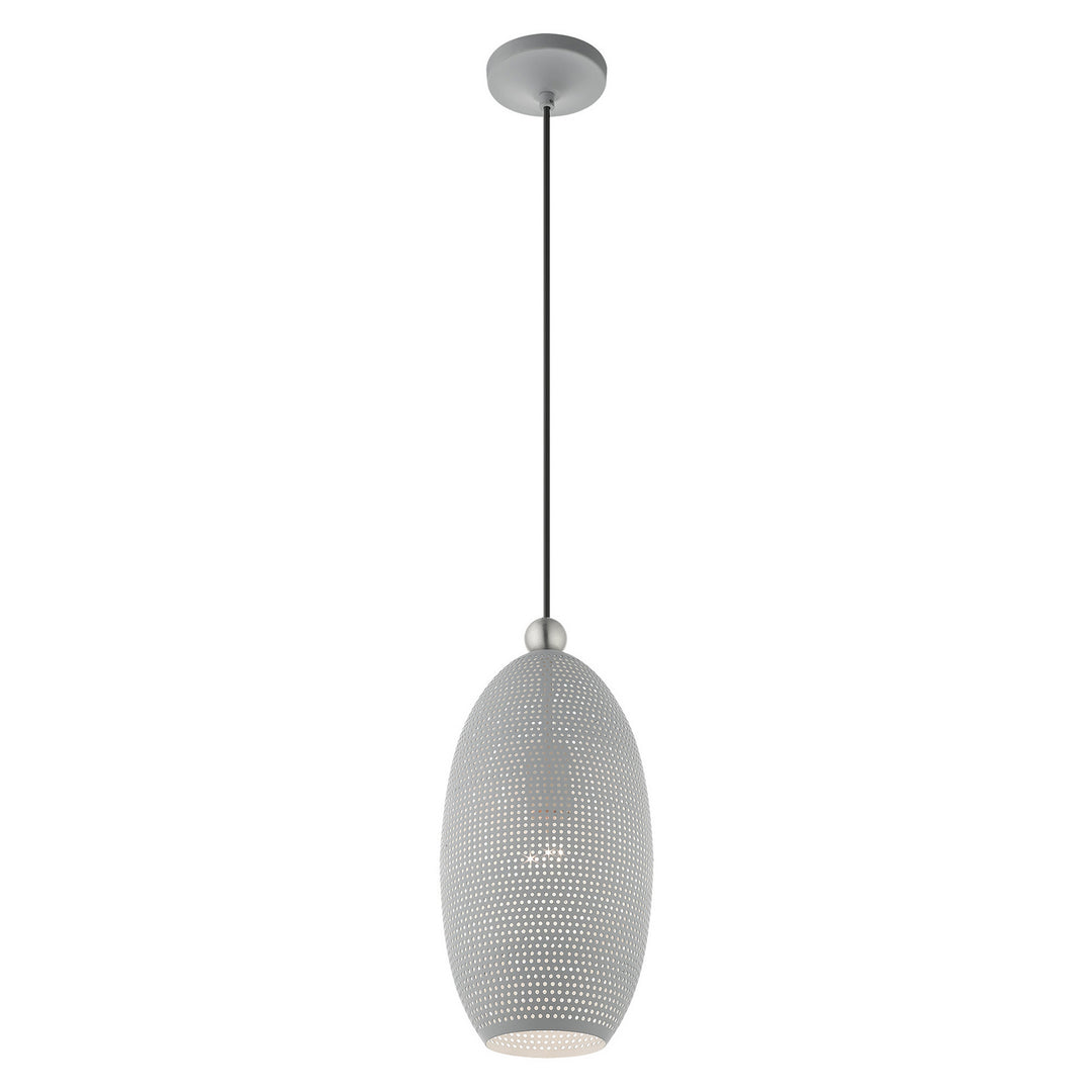 Livex Dublin 49101-80 Pendant Light - Nordic Gray w/ Brushed Nickels