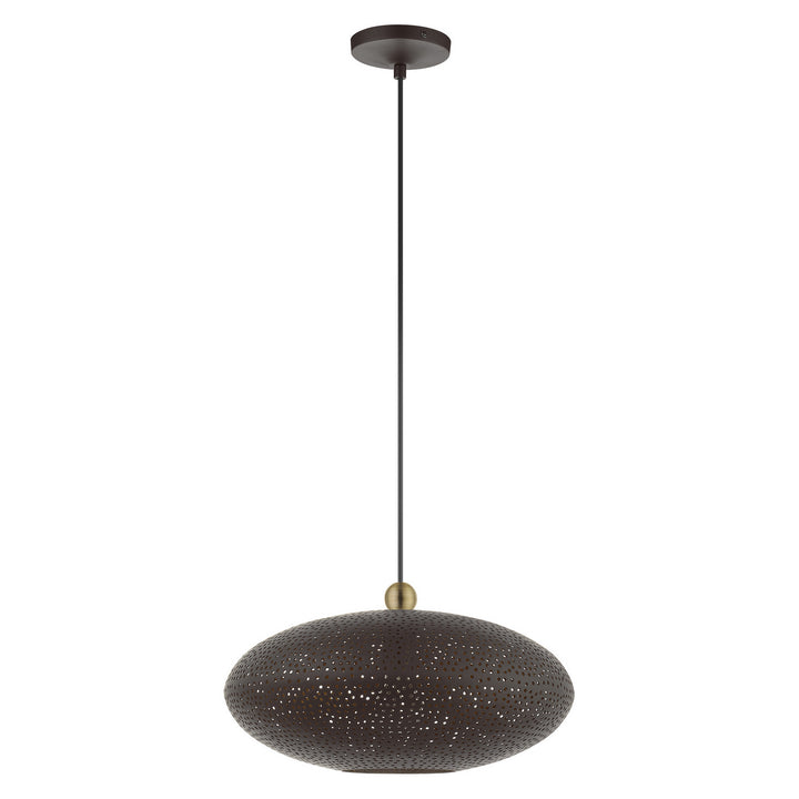 Livex Dublin 49102-07 Pendant Light - Bronze w/ Antique Brasss