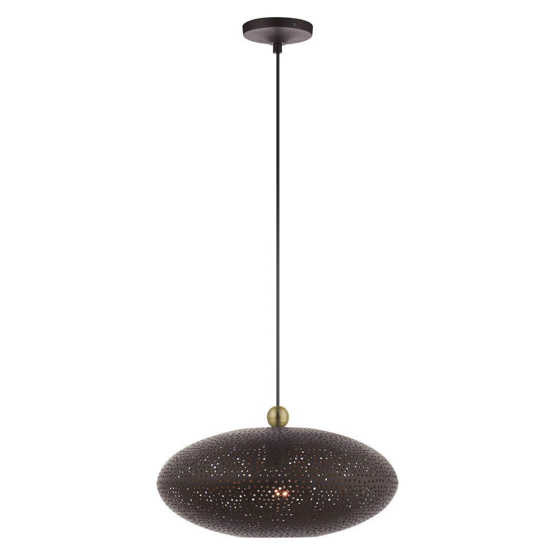 Livex Dublin 49102-07 Pendant Light - Bronze w/ Antique Brasss