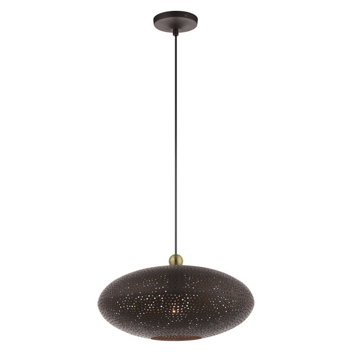 Livex Dublin 49102-07 Pendant Light - Bronze w/ Antique Brasss