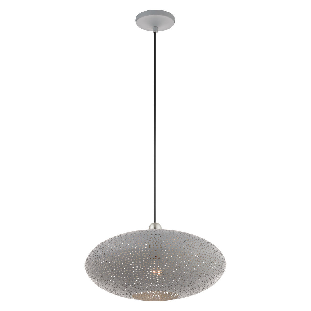 Livex Dublin 49102-80 Pendant Light - Nordic Gray w/ Brushed Nickels