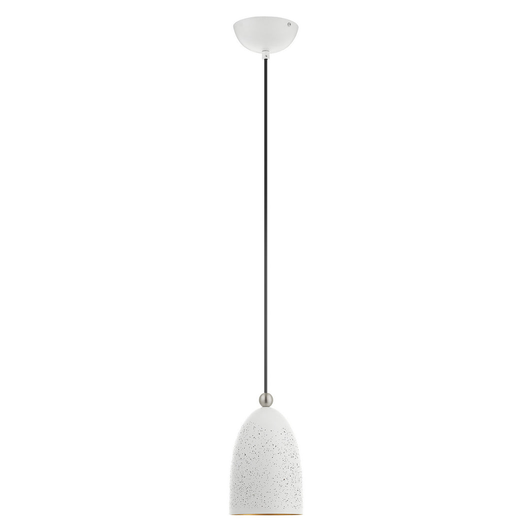 Livex Arlington 49107-03 Pendant Light - White w/ Brushed Nickels