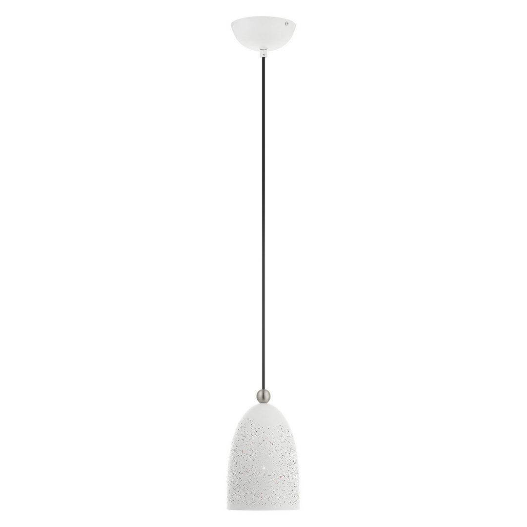 Livex Arlington 49107-03 Pendant Light - White w/ Brushed Nickels