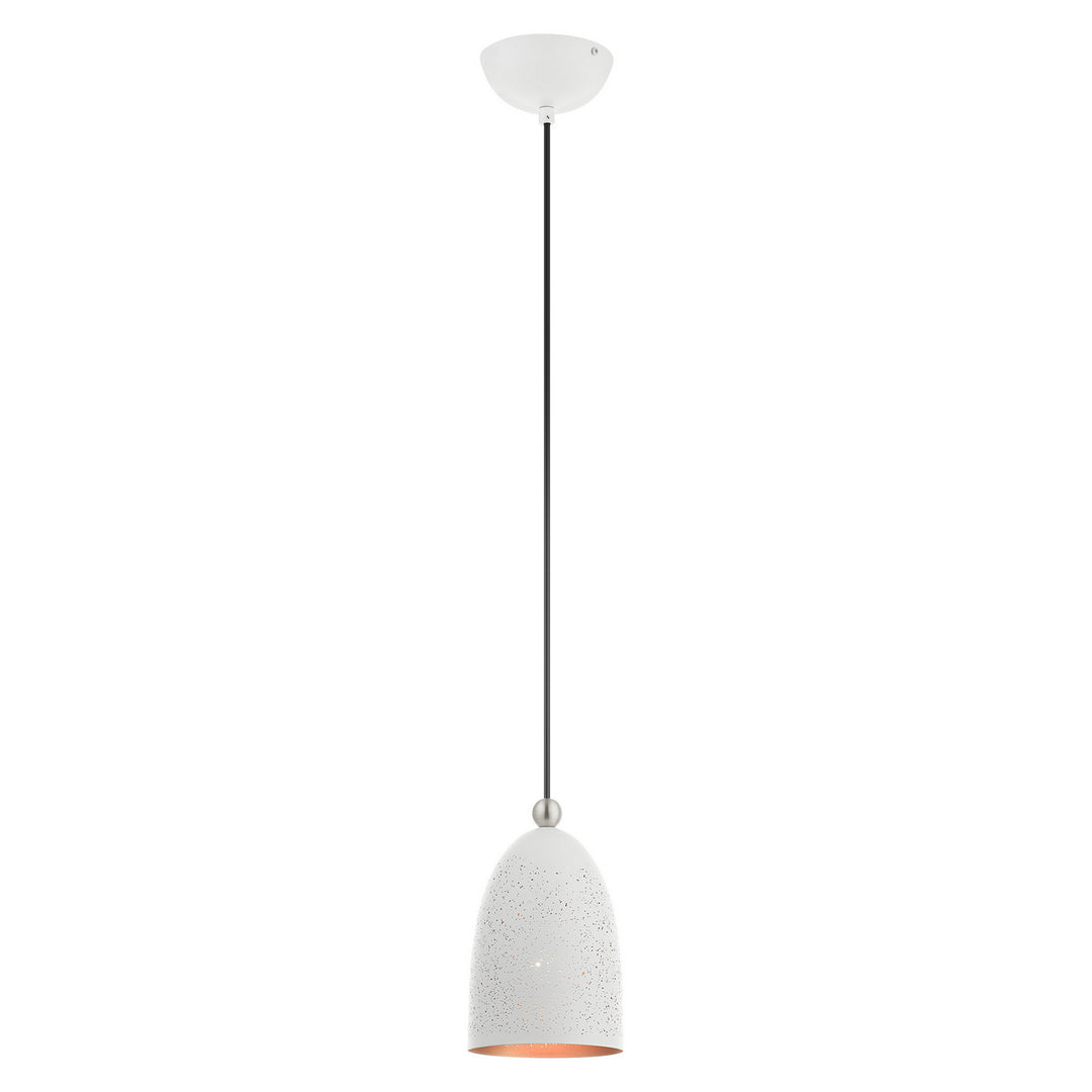 Livex Arlington 49107-03 Pendant Light - White w/ Brushed Nickels