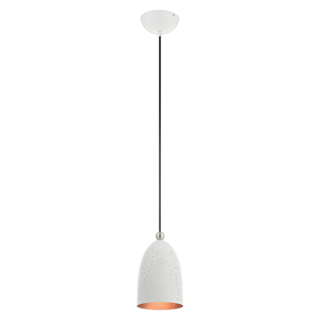 Livex Arlington 49107-03 Pendant Light - White w/ Brushed Nickels