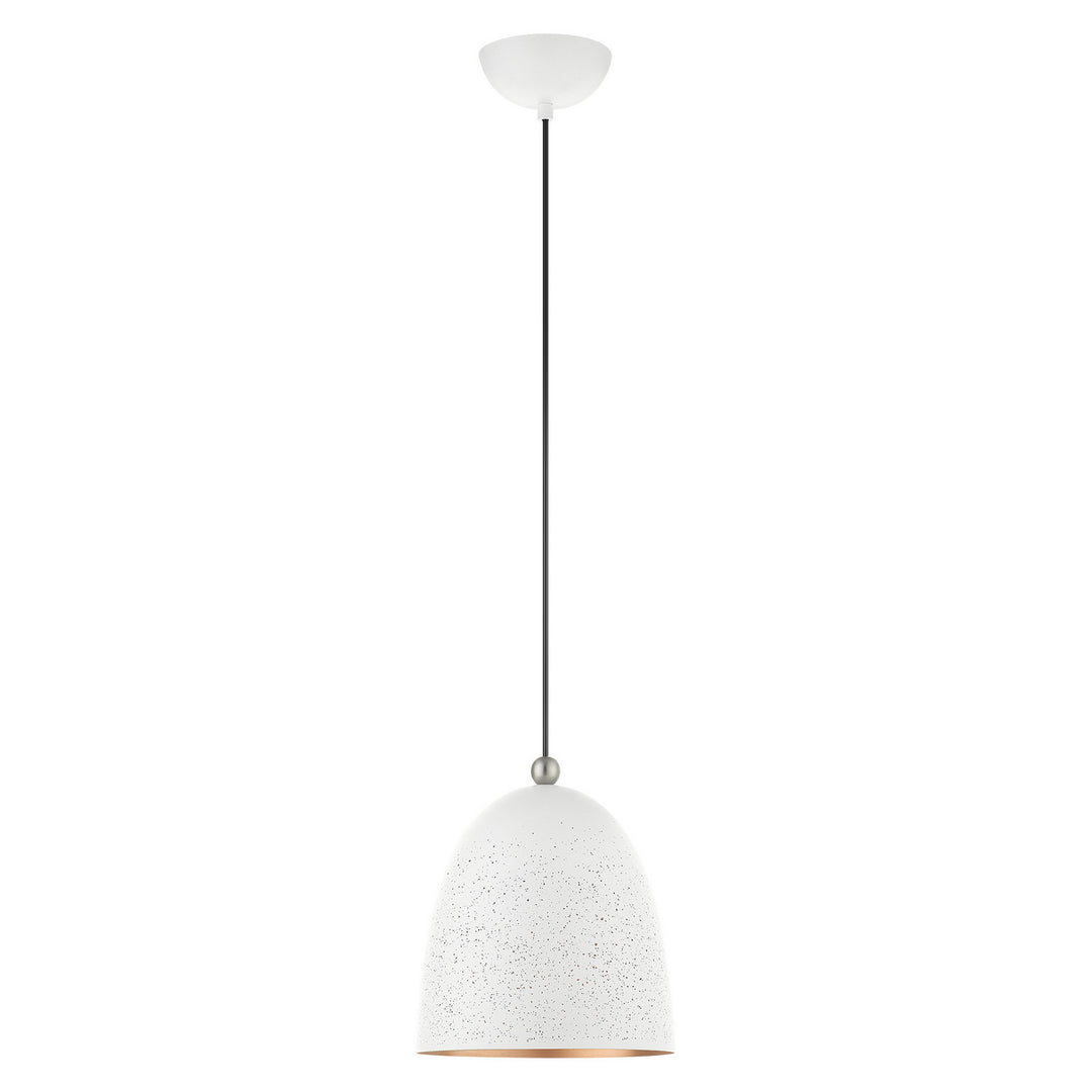 Livex Arlington 49108-03 Pendant Light - White w/ Brushed Nickels