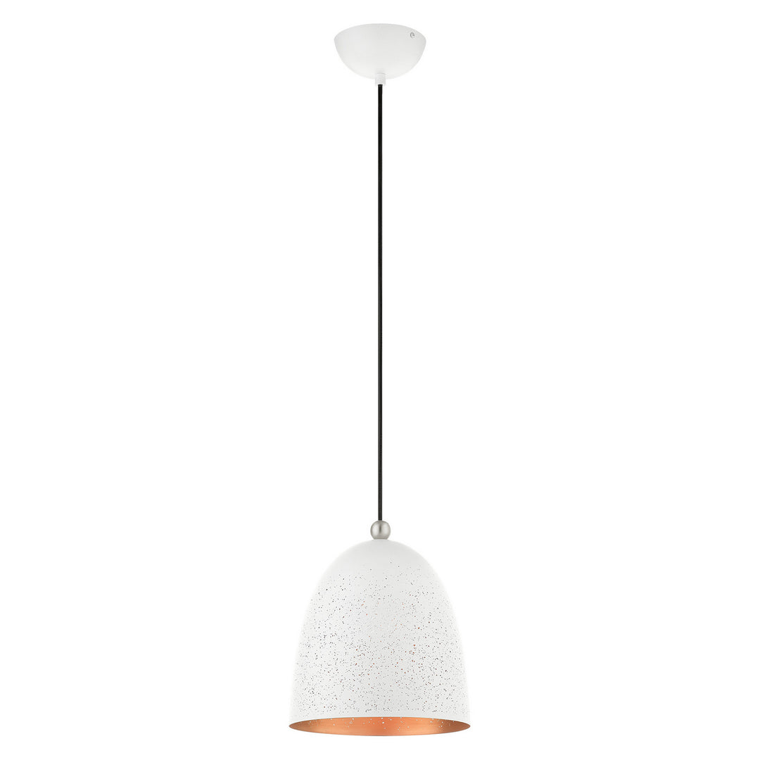 Livex Arlington 49108-03 Pendant Light - White w/ Brushed Nickels