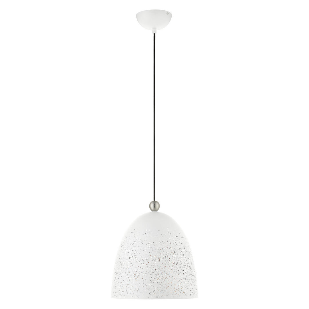 Livex Arlington 49109-03 Pendant Light - White w/ Brushed Nickels