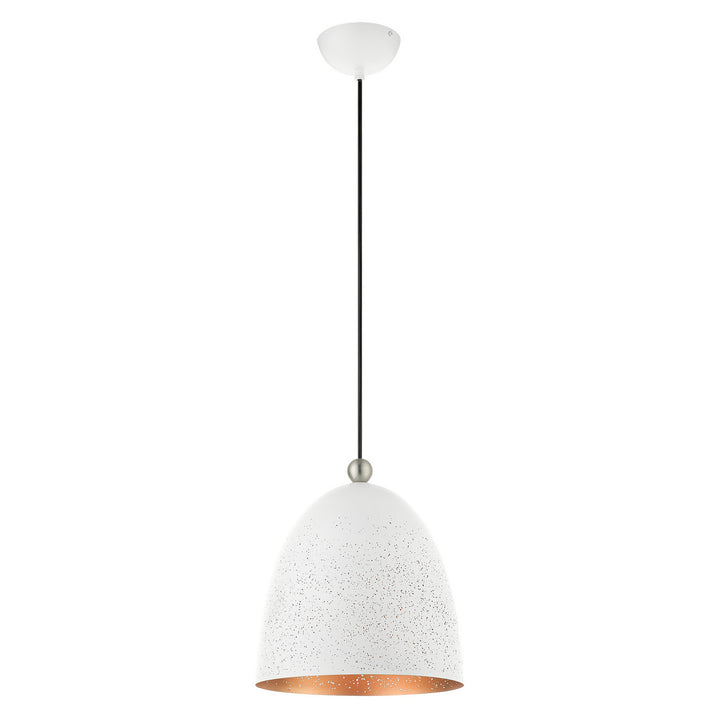 Livex Arlington 49109-03 Pendant Light - White w/ Brushed Nickels