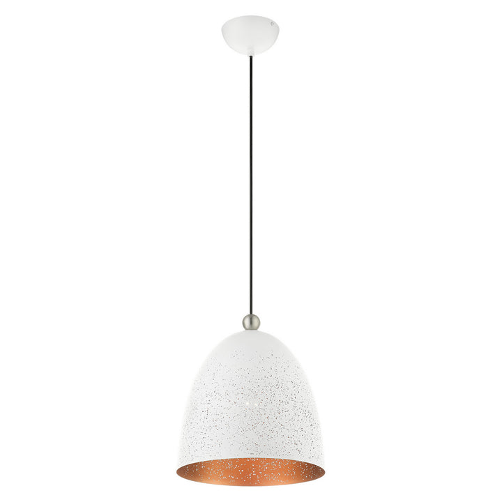 Livex Arlington 49109-03 Pendant Light - White w/ Brushed Nickels