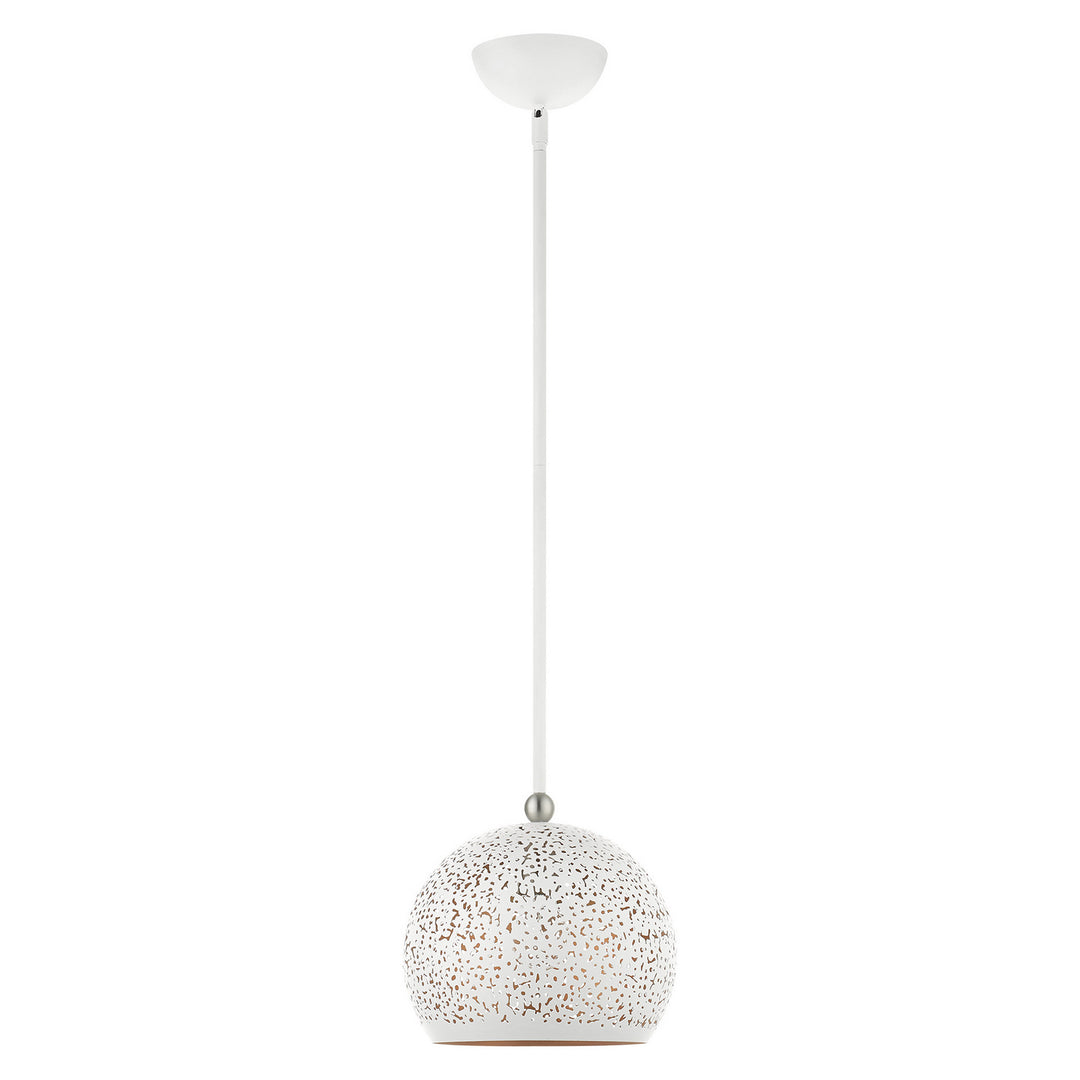 Livex Charlton 49181-03 Pendant Light - White w/ Brushed Nickels