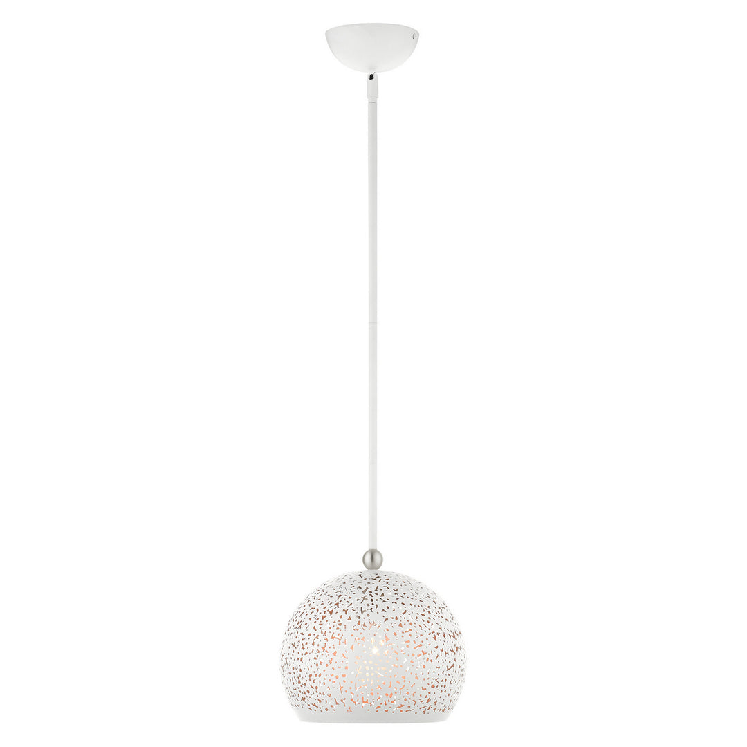 Livex Charlton 49181-03 Pendant Light - White w/ Brushed Nickels