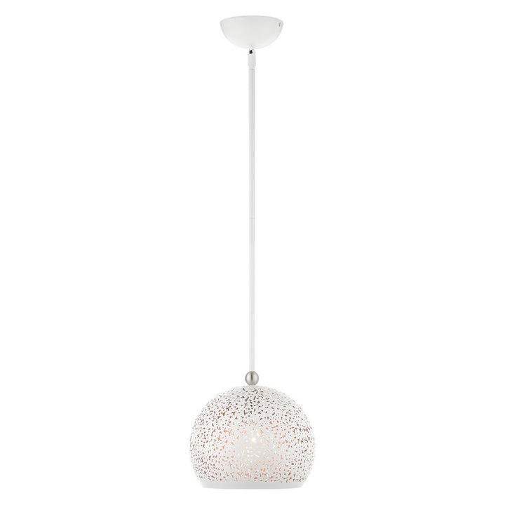 Livex Charlton 49181-03 Pendant Light - White w/ Brushed Nickels