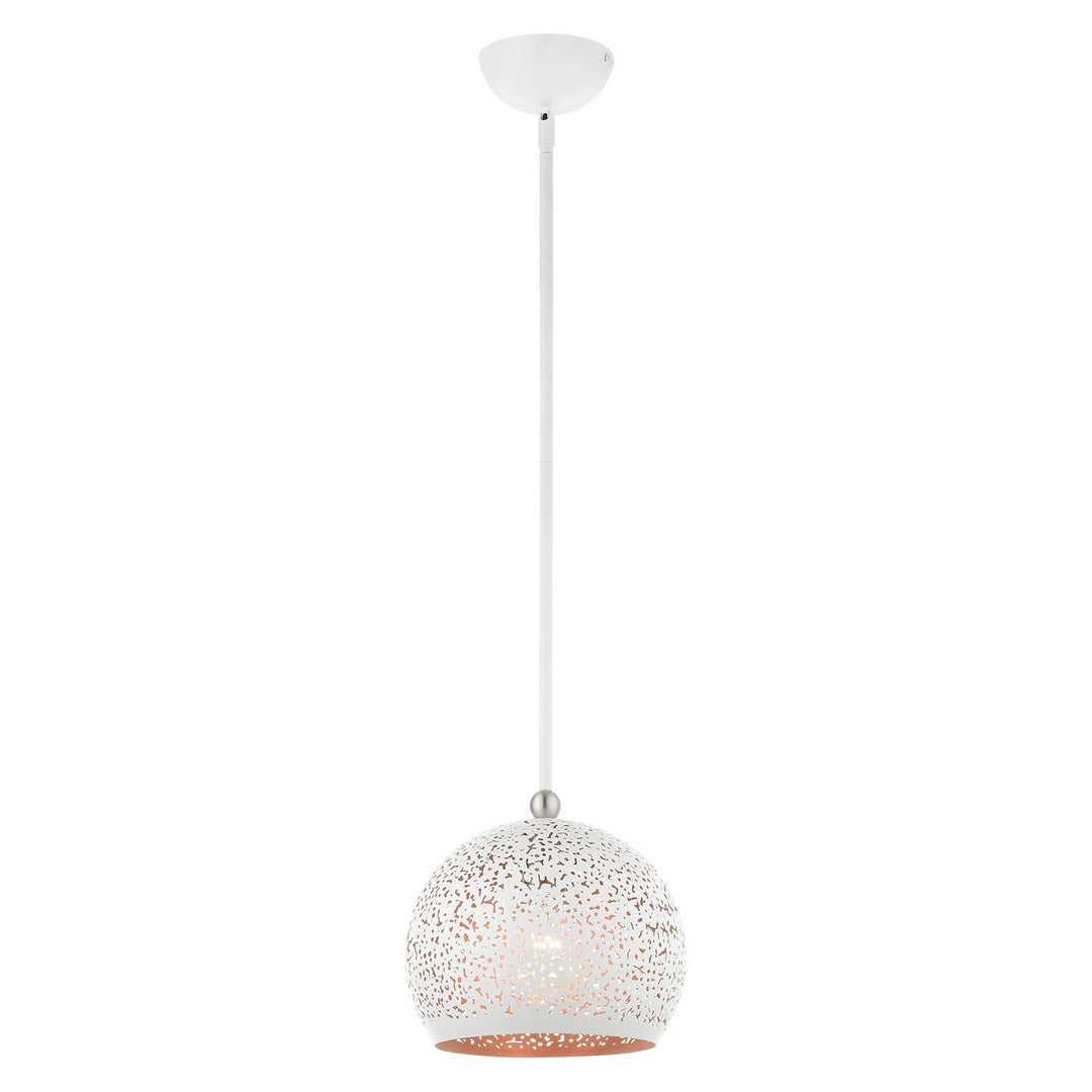 Livex Charlton 49181-03 Pendant Light - White w/ Brushed Nickels