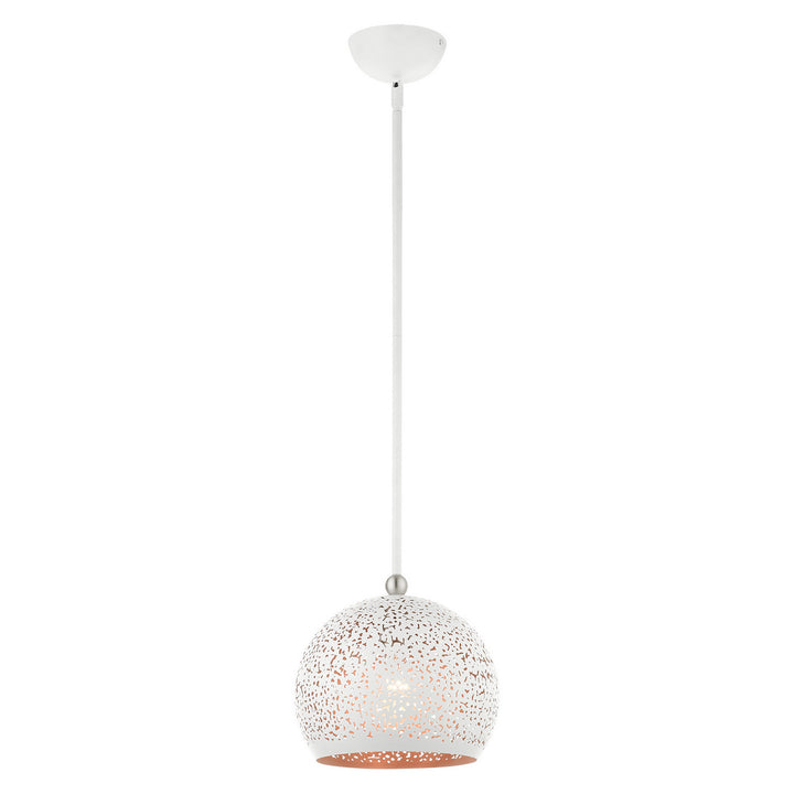 Livex Charlton 49181-03 Pendant Light - White w/ Brushed Nickels
