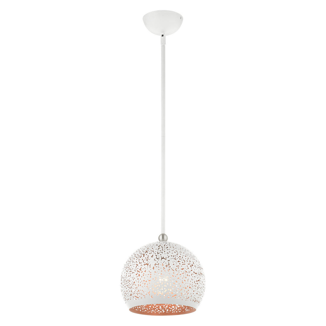 Livex Charlton 49181-03 Pendant Light - White w/ Brushed Nickels