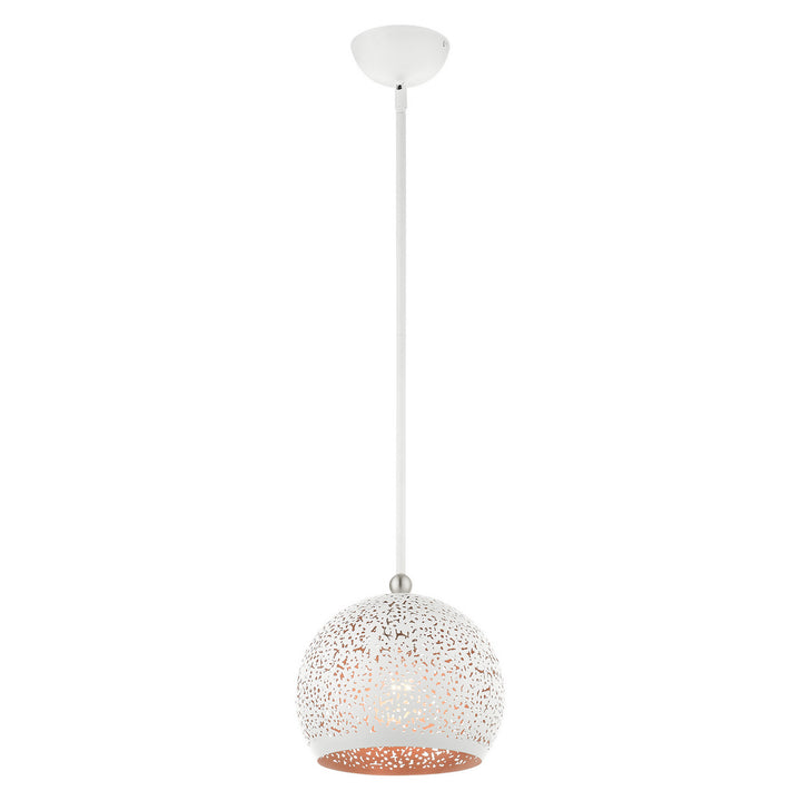 Livex Charlton 49181-03 Pendant Light - White w/ Brushed Nickels