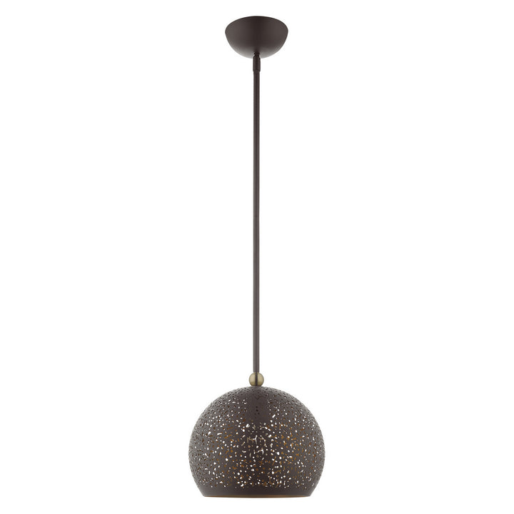 Livex Charlton 49181-07 Pendant Light - Bronze w/ Antique Brasss