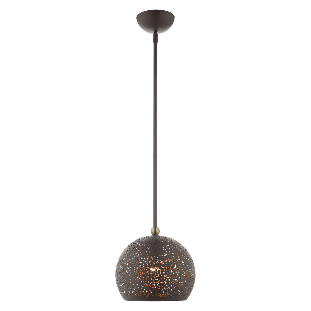Livex Charlton 49181-07 Pendant Light - Bronze w/ Antique Brasss