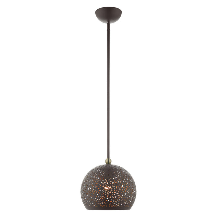 Livex Charlton 49181-07 Pendant Light - Bronze w/ Antique Brasss