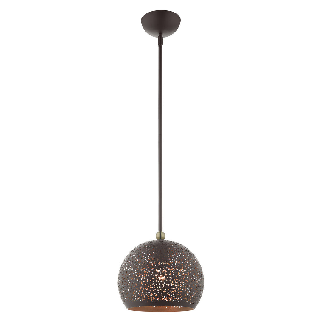 Livex Charlton 49181-07 Pendant Light - Bronze w/ Antique Brasss
