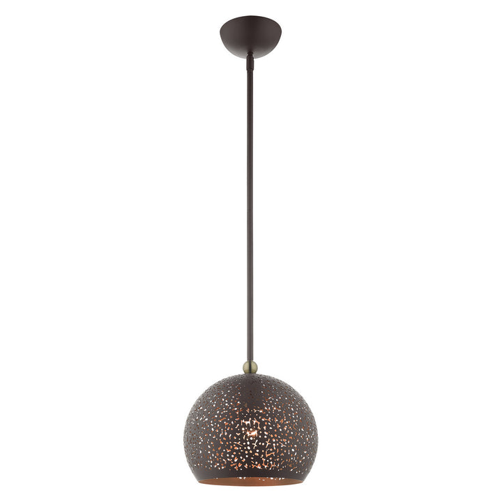 Livex Charlton 49181-07 Pendant Light - Bronze w/ Antique Brasss