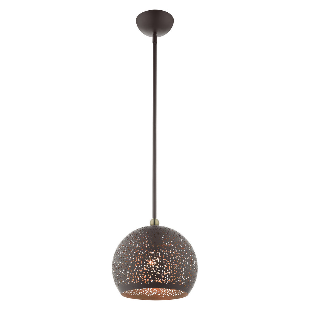 Livex Charlton 49181-07 Pendant Light - Bronze w/ Antique Brasss