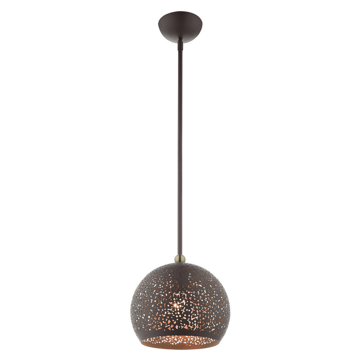 Livex Charlton 49181-07 Pendant Light - Bronze w/ Antique Brasss