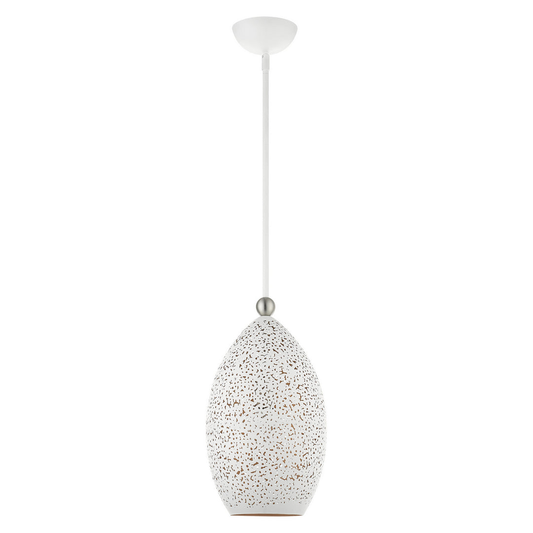 Livex Charlton 49182-03 Pendant Light - White w/ Brushed Nickels