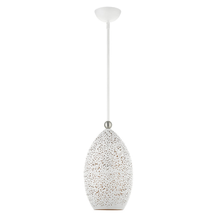 Livex Charlton 49182-03 Pendant Light - White w/ Brushed Nickels