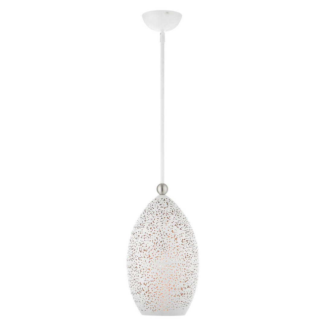 Livex Charlton 49182-03 Pendant Light - White w/ Brushed Nickels