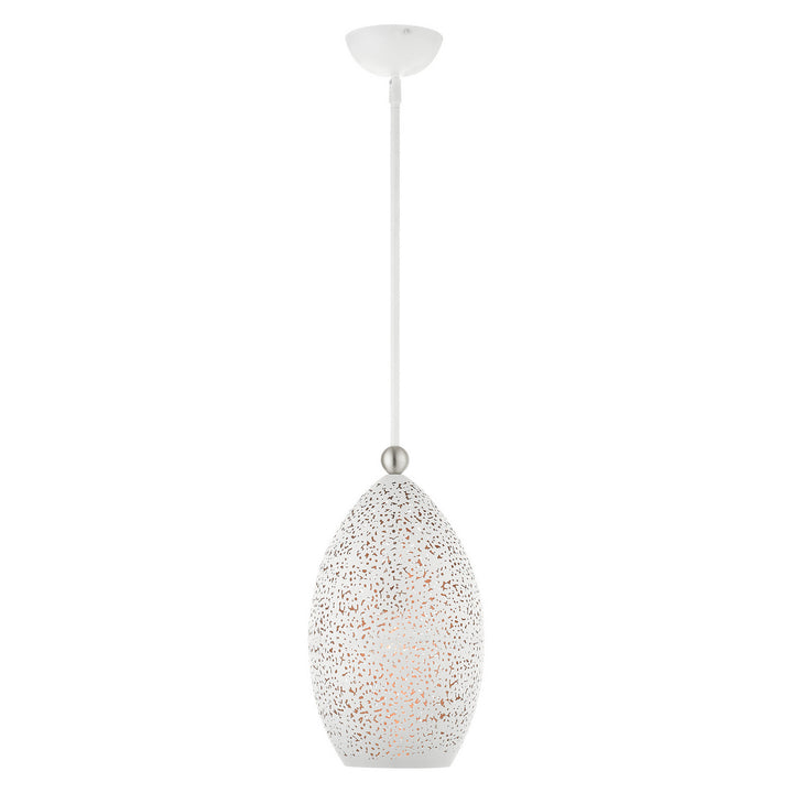 Livex Charlton 49182-03 Pendant Light - White w/ Brushed Nickels