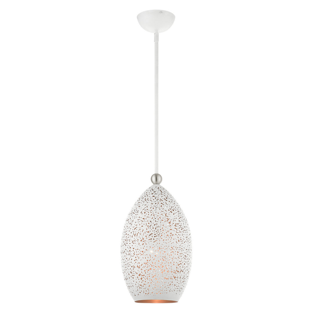 Livex Charlton 49182-03 Pendant Light - White w/ Brushed Nickels
