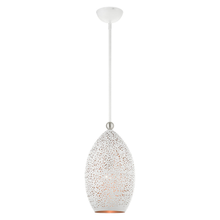 Livex Charlton 49182-03 Pendant Light - White w/ Brushed Nickels