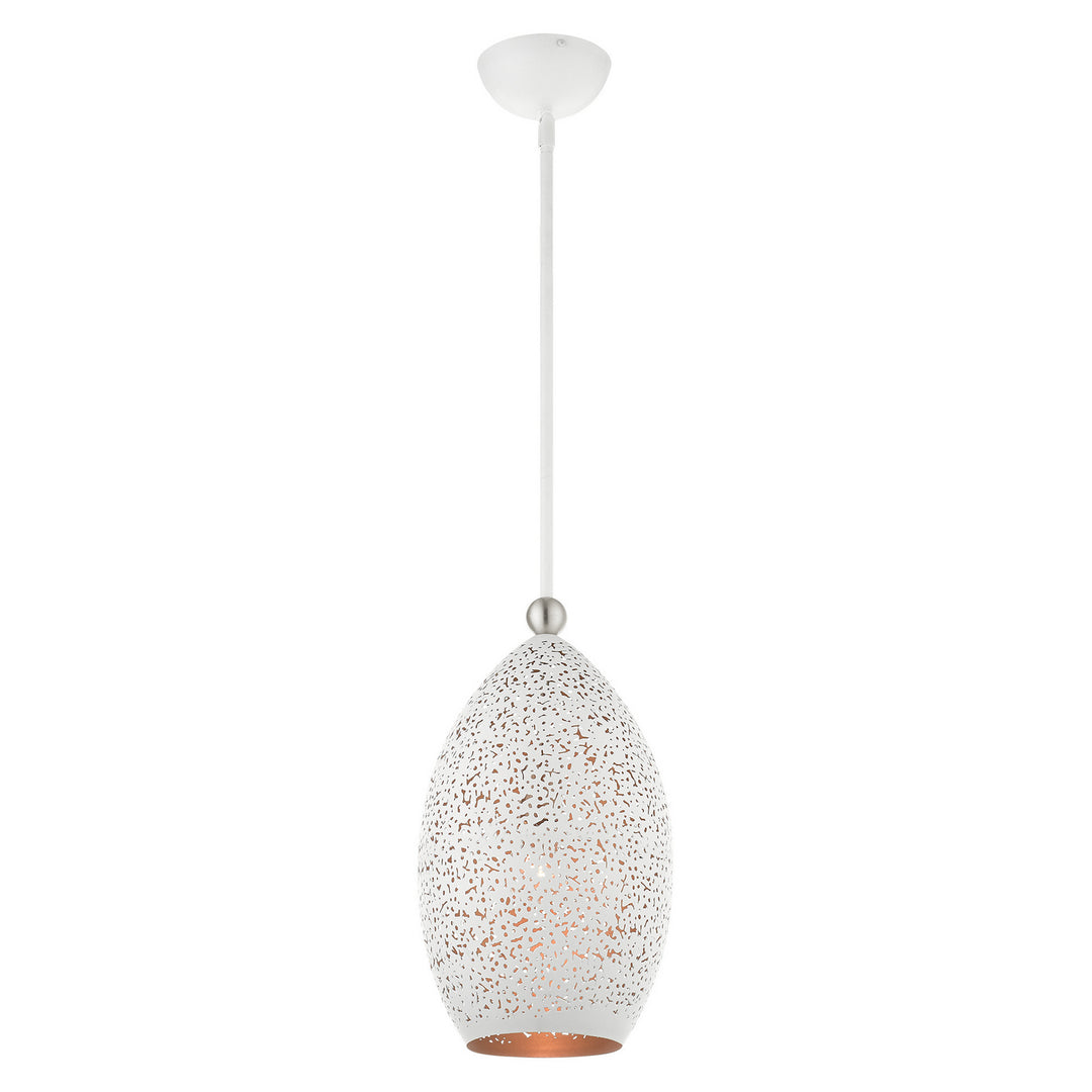 Livex Charlton 49182-03 Pendant Light - White w/ Brushed Nickels