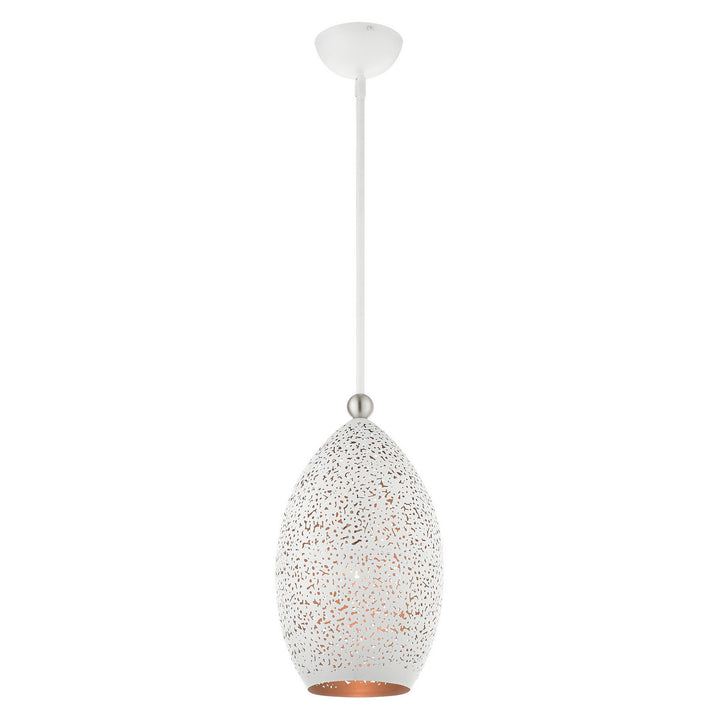 Livex Charlton 49182-03 Pendant Light - White w/ Brushed Nickels