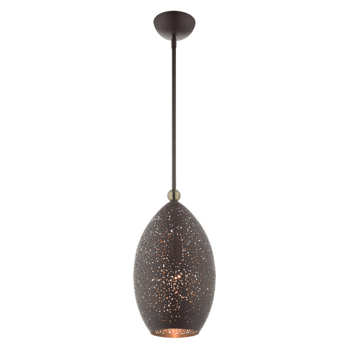 Livex Charlton 49182-07 Pendant Light - Bronze w/ Antique Brasss