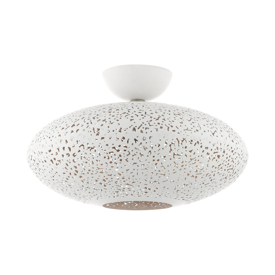 Livex Charlton 49183-03 Ceiling Light - White w/ Brushed Nickels