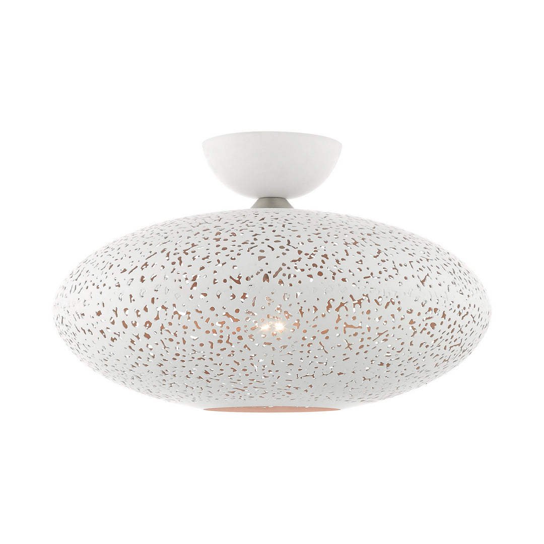 Livex Charlton 49183-03 Ceiling Light - White w/ Brushed Nickels