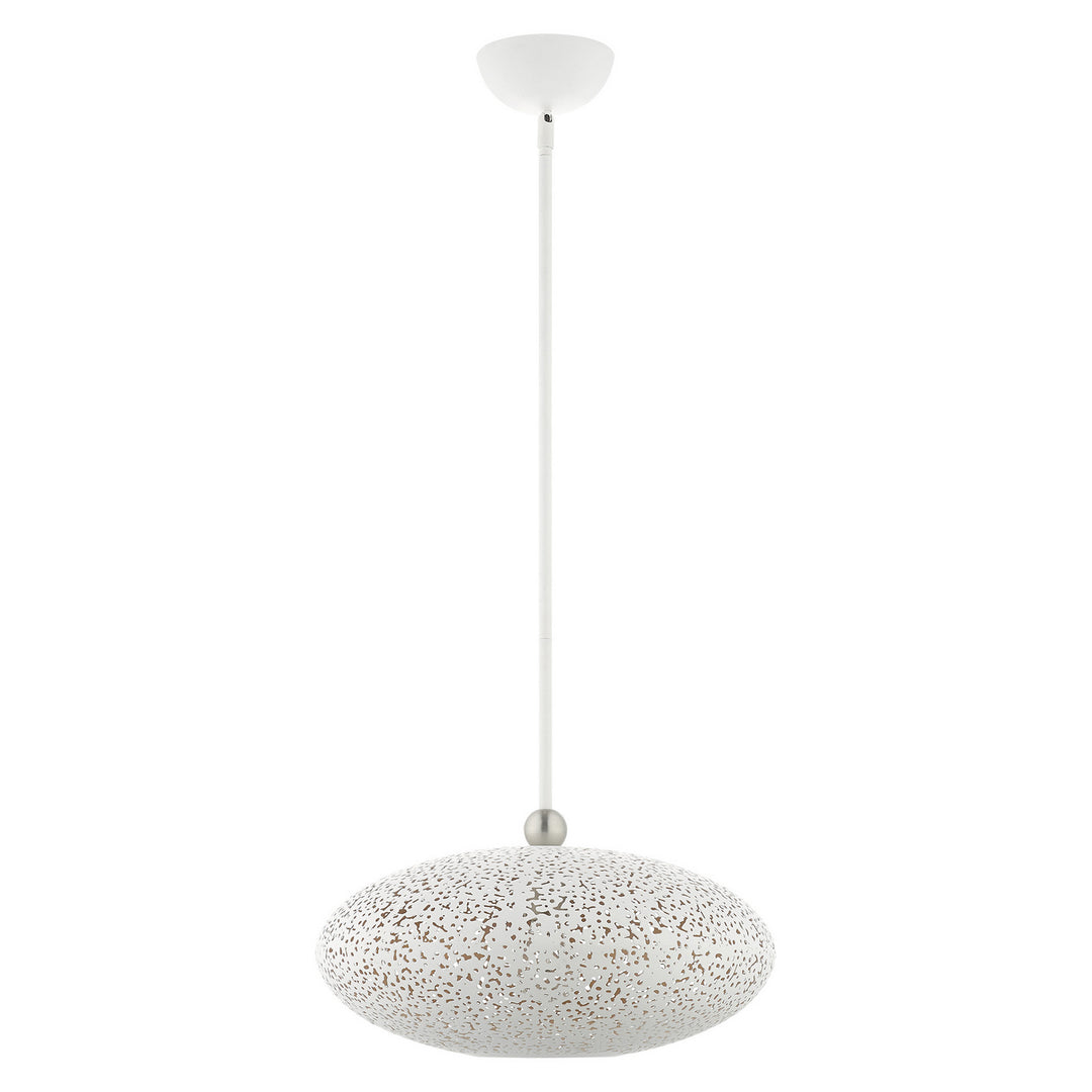 Livex Charlton 49184-03 Pendant Light - White w/ Brushed Nickels