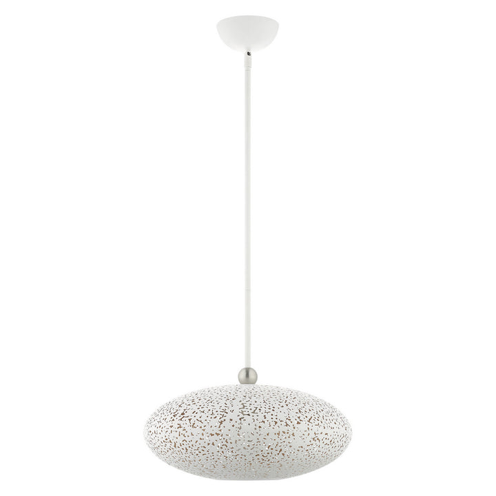 Livex Charlton 49184-03 Pendant Light - White w/ Brushed Nickels